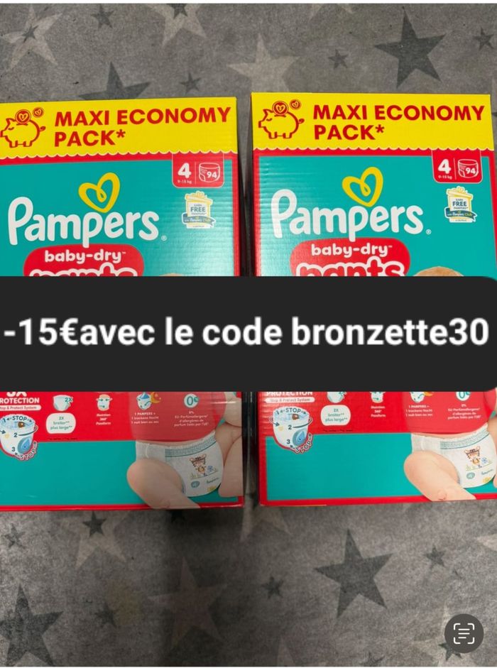 Deux cartons couche Pampers économy taille 4 culotte