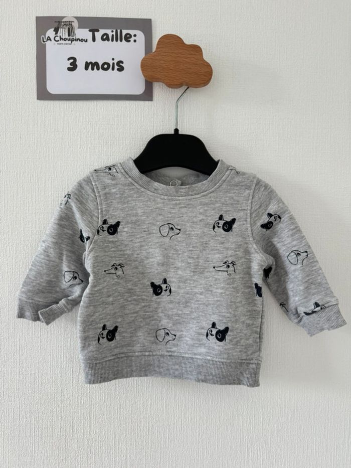 Pull gris - taille 3 mois 🌼