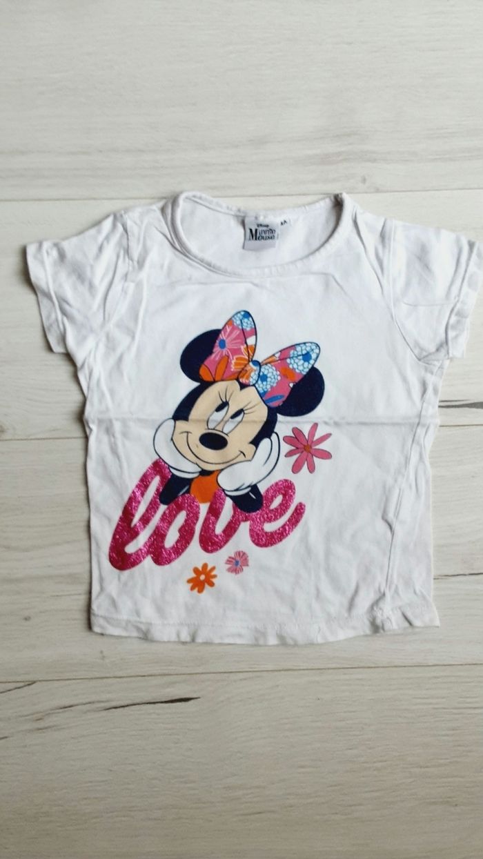 Vêtement fille tee-shirt manches courtes Minnie love Disney Minnie Mouse 4 ans