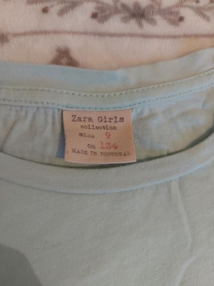 Tee shirt zara girls vert pâle 9 ans - photo numéro 3