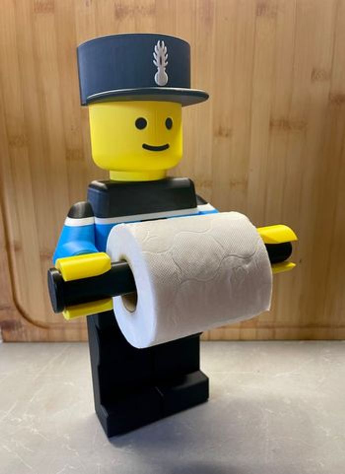 Porte-Papier Toilette Style Lego Gendarme – Déco Fun & Originale Salle de Bain - photo numéro 3