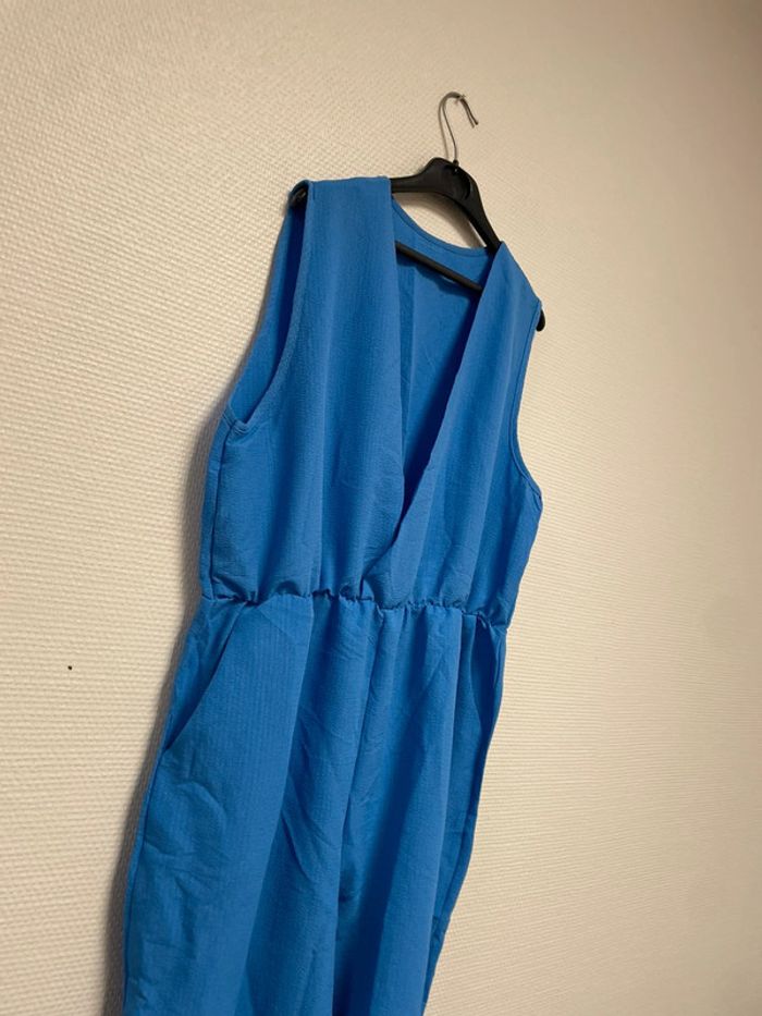 combi pantalon bleu taille xxl neuve ceinturé - photo numéro 3