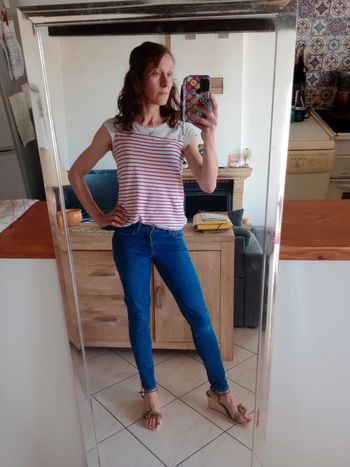 Jeans femme 34-36 slim bleu foncé c69