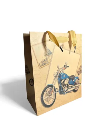 Sac cadeau motif Moto 18 x 23 x 10 cm Neuf