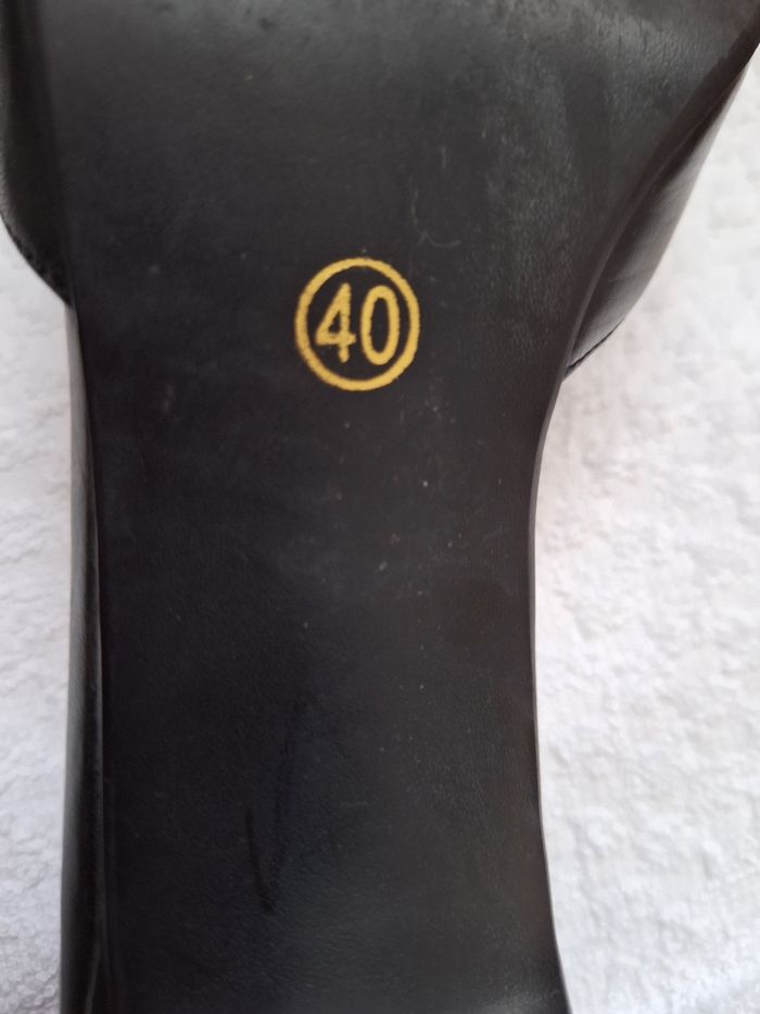 Escarpins à talons cuir  noir - photo numéro 8