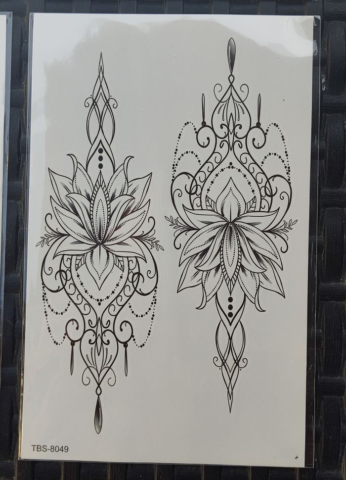 Lot tatouages temporaires ultra réaliste style fleurs - photo numéro 7