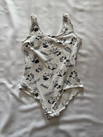 Débardeur/body blanc à motif panda - S/36