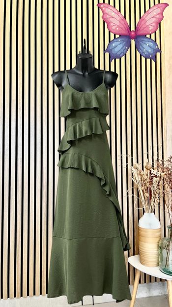 Robe couleur kaki bohème