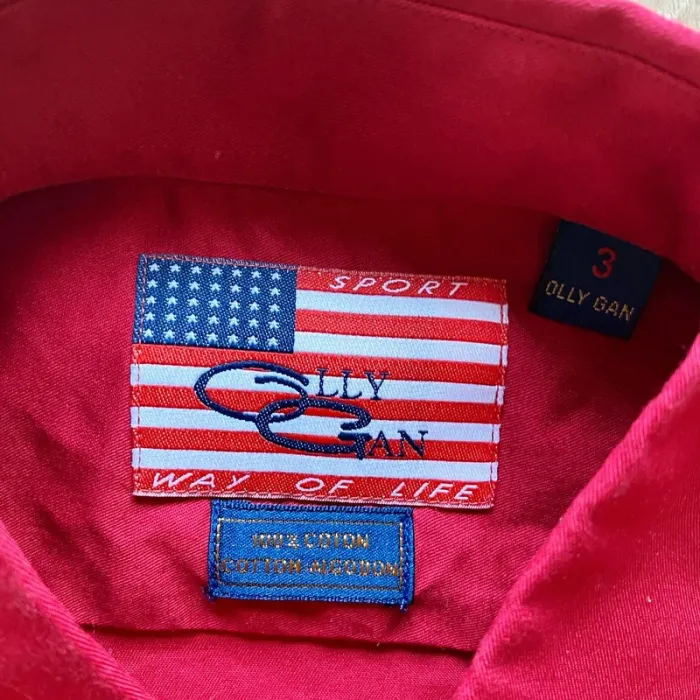Olly Gan Sport Way of Life Chemise Rouge Homme Logo brodé Ours USA American Bear (Taille L) - photo numéro 6