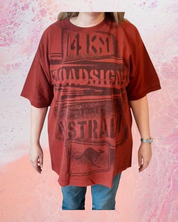 Tee-shirt femme rouge et noir taille 42