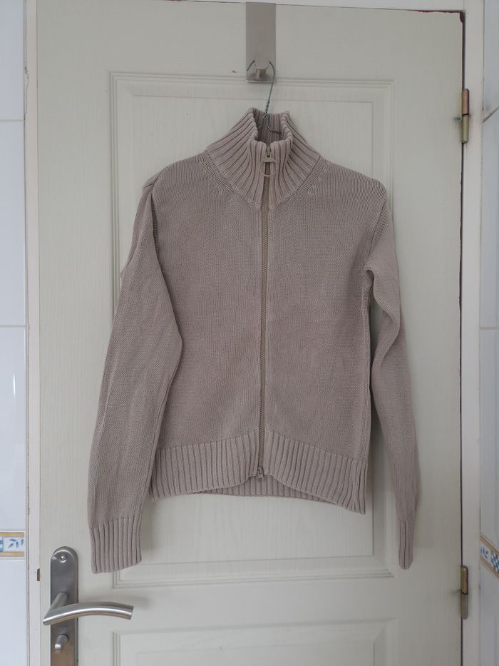 Gilet a fermeture éclair beige femme dixit taille M/38