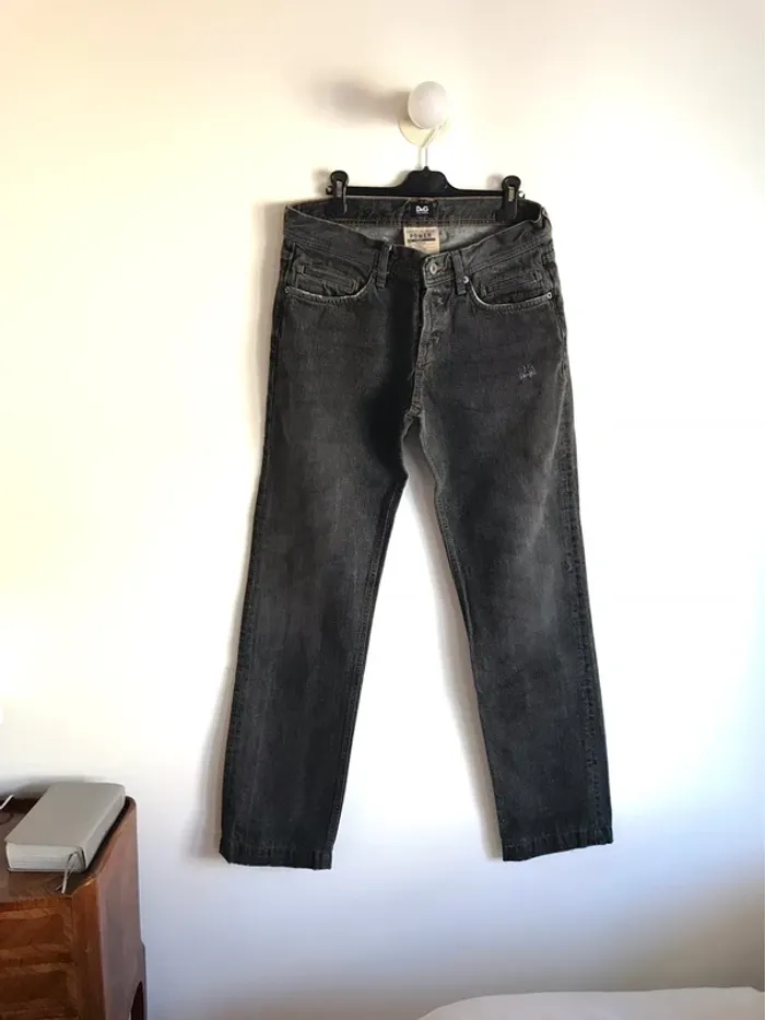 Jean homme Dolce&Gabbana noir effet délavé