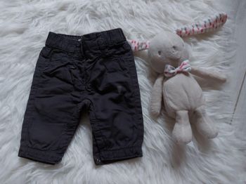 Pantalon 1 mois fille gris.