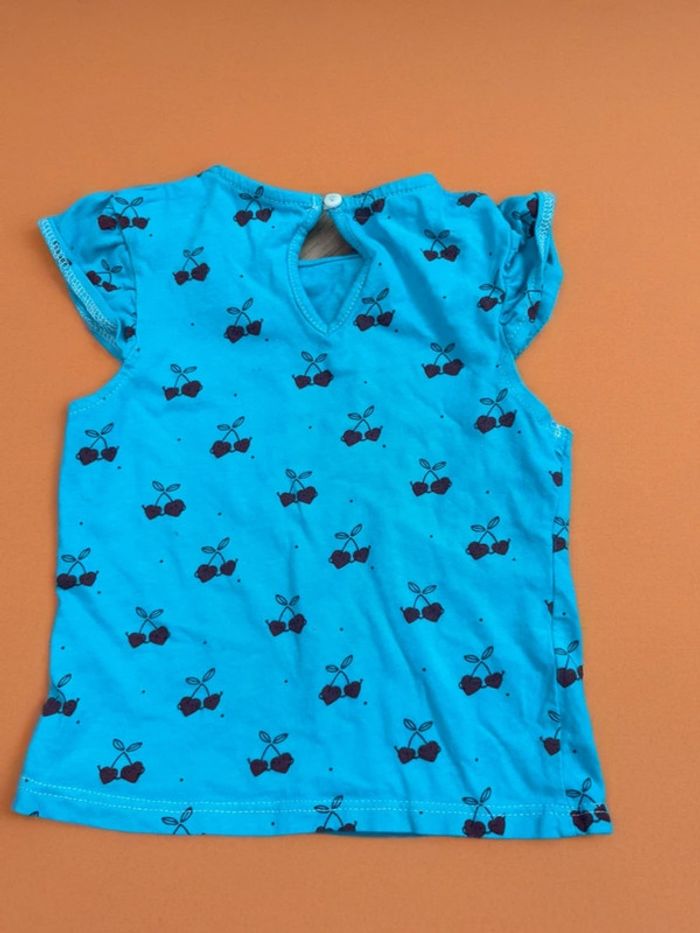 T-shirt turquoise cerise Kiabi - photo numéro 3
