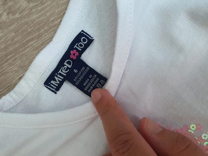 Tee-shirt blanc dégradé rose motif licorne pailletée taille 6 ans - photo numéro 4