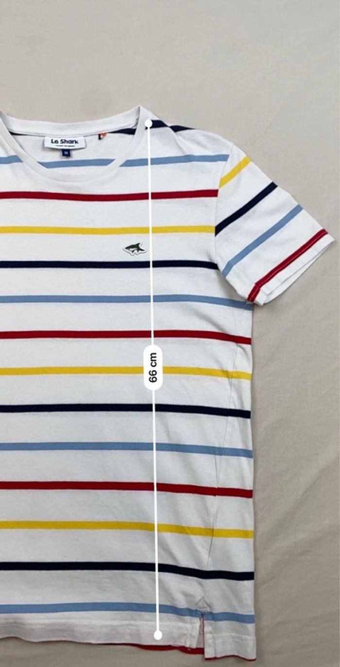 T-shirt à rayures, Le Shark, Blanc Multicolore, M, Homme (655) - photo numéro 3