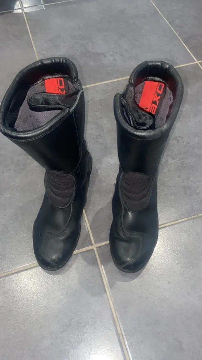 Botte moto cuir