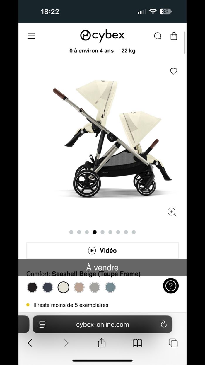 À vendre poussette cybex