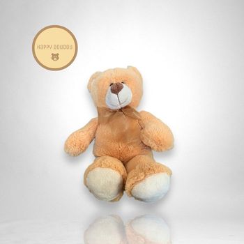 Peluche ours beige avec noeud en tulle A677