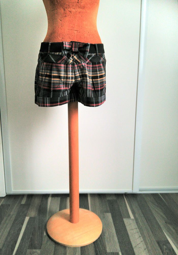 Short à carreaux gris noirs 38 M