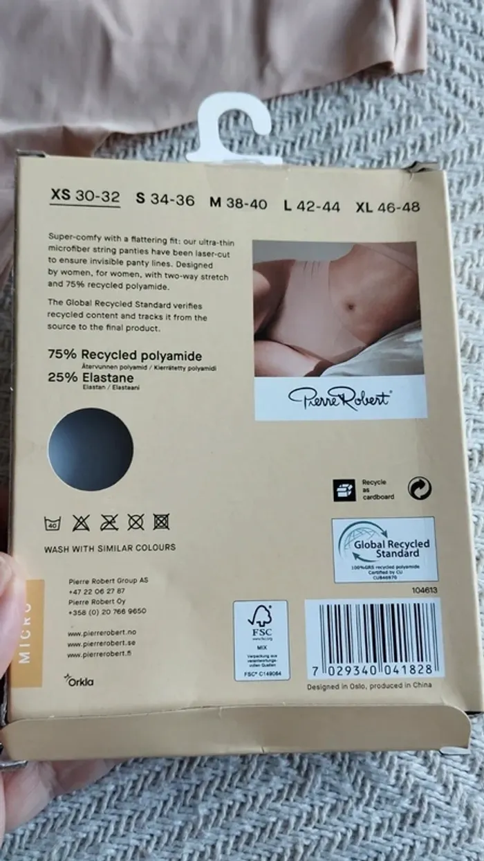 Lot de 2 strings beige invisible femme taille 30/32 - photo numéro 4