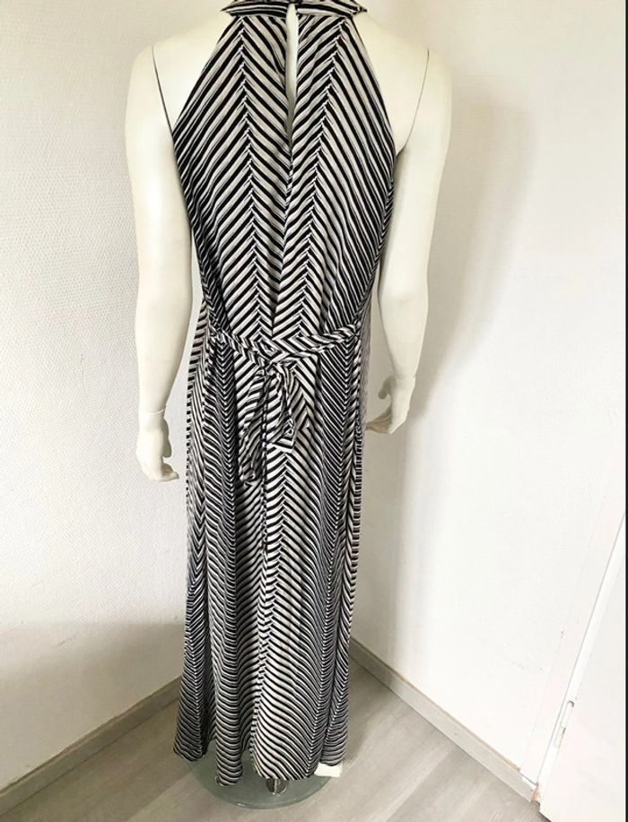 Robe longue fluide – Motif graphique noir – Taille 36/38– Excellent état - photo numéro 7