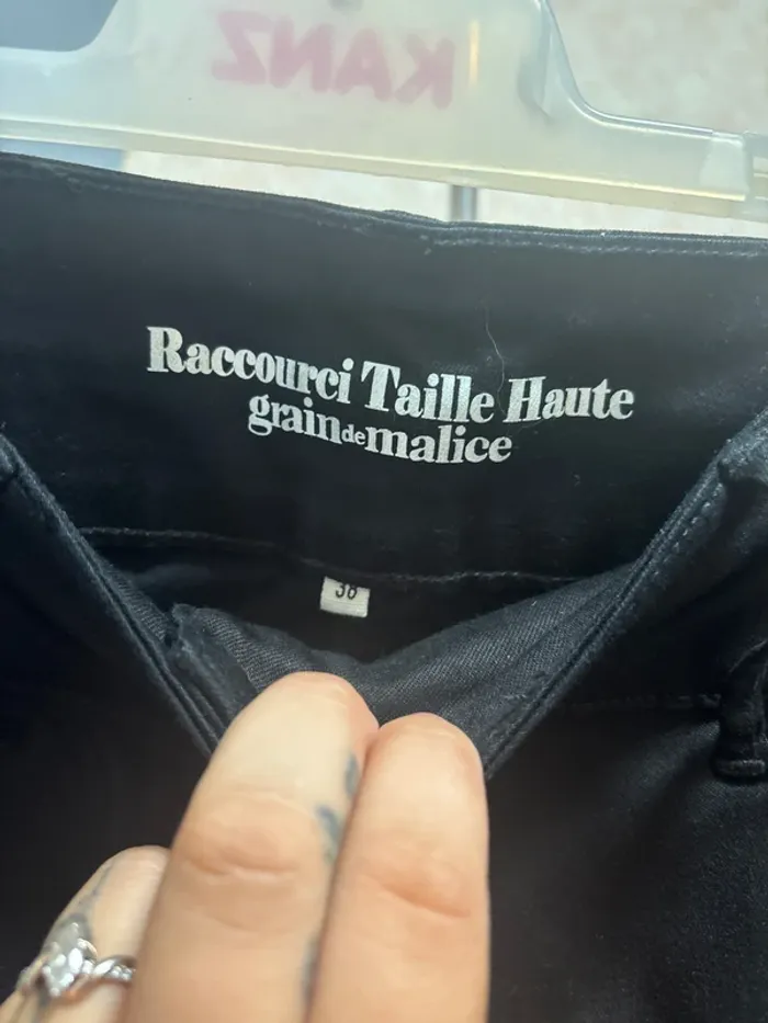 Pantalon raccourci taille haute taille 38 marque grain de malice - photo numéro 3