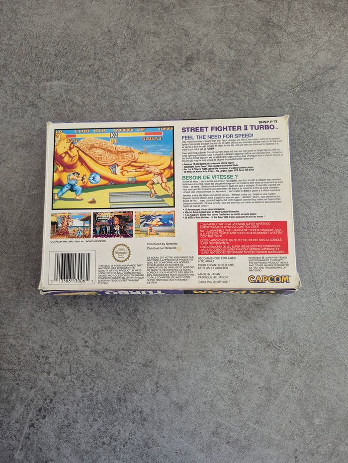 Jeu Street Fighter 2 Turbo Super Nintendo Snes FAH Complet CIB - photo numéro 3
