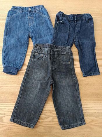 Lot de 3 jeans taille 12mois 74cm (U, baby club, 3 pommes)
