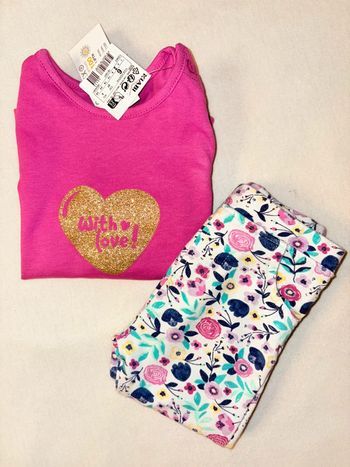 Ensemble t-shirt manche longue et pantalon 6 mois