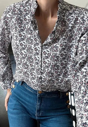 Chemise col fronces