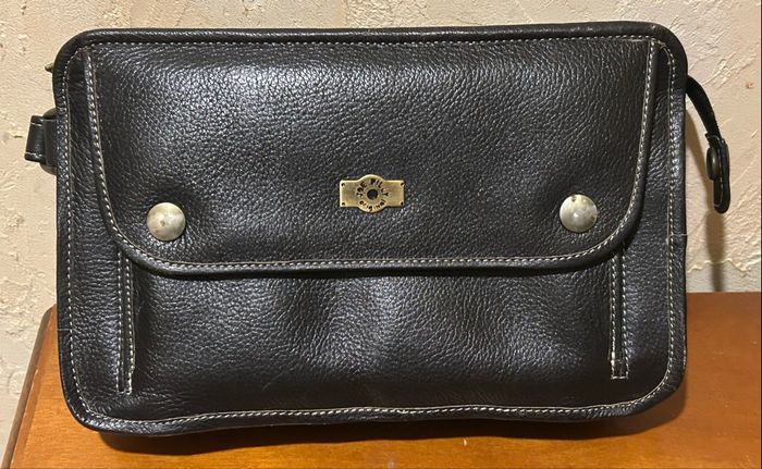 Pochette pour homme en cuir marron