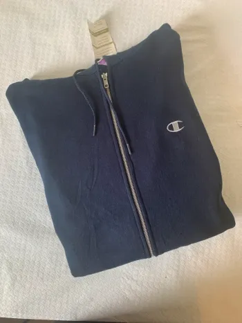 Sweat Champion zippé bleu marine - Grande taille XXL, Neuf avec étiquette