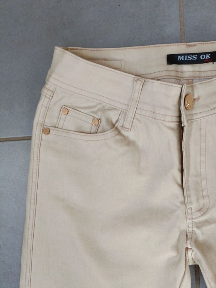 Pantalon crème Miss ok - photo numéro 2