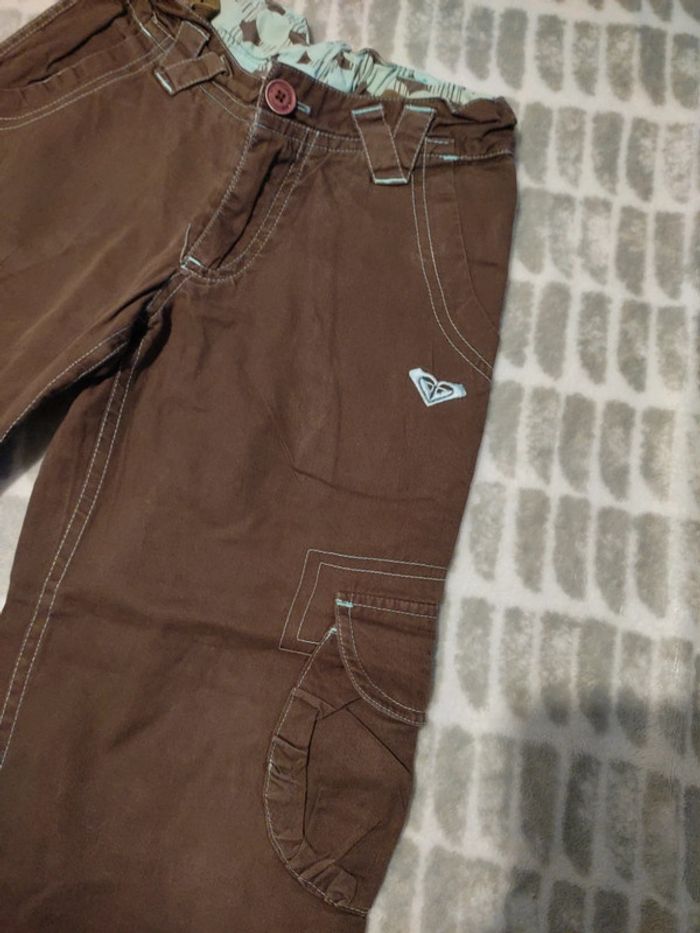 Pantalon a jambes larges marron turquoise Roxy Quiksilver 5 ans - photo numéro 3