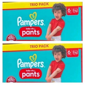 Lot de 192 Couches Pampers Baby Dry Pants 14-19KG Taille 6 Neuf