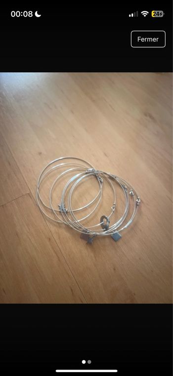 8 bracelets joncs argentés