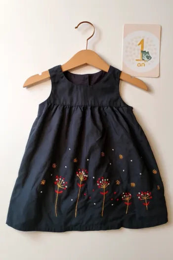 Robe bébé 1 an Broderies colorées