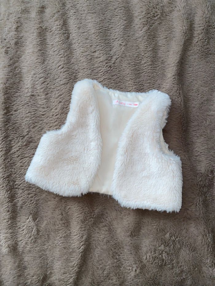 Gilet sans manche écru 18 mois