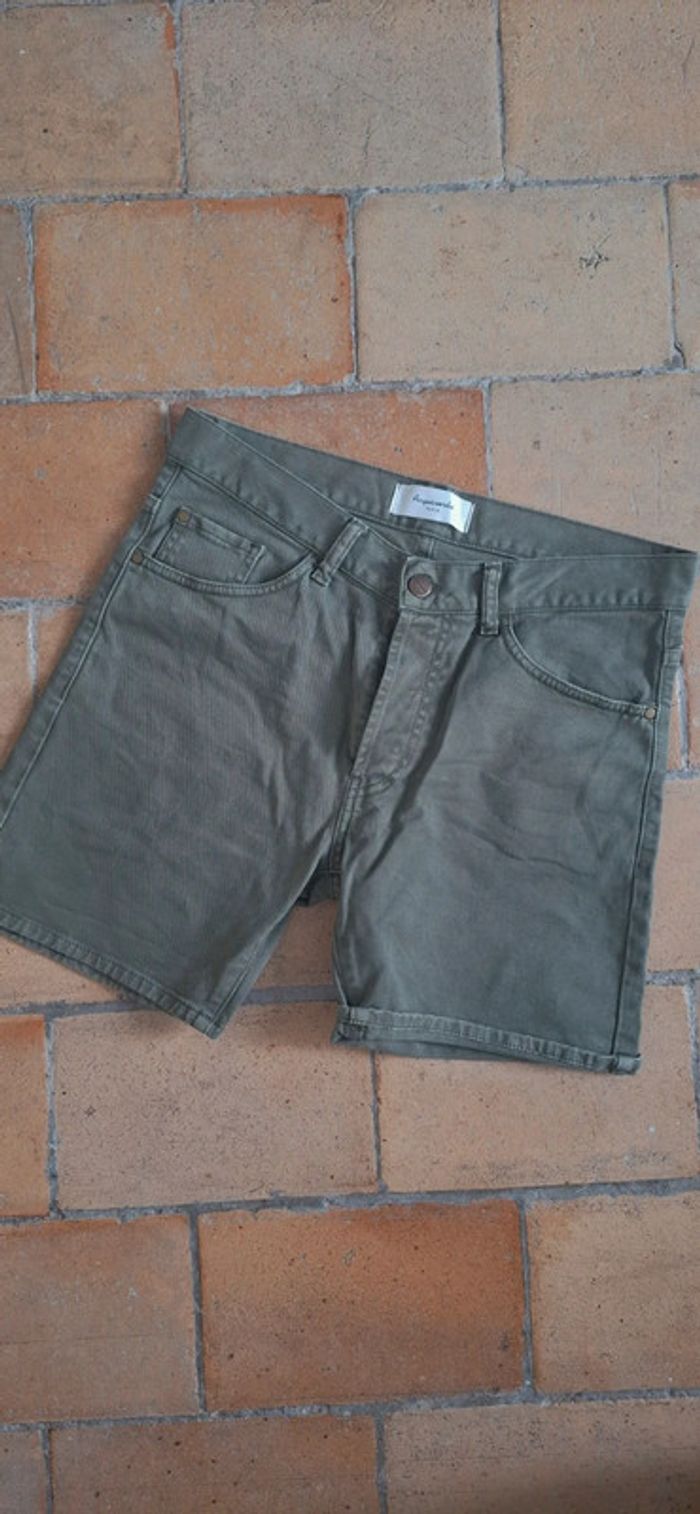 🌿 Short en denim kaki Acquaverde – Modèle Short Boy – Taille 26 – Excellent état - photo numéro 3