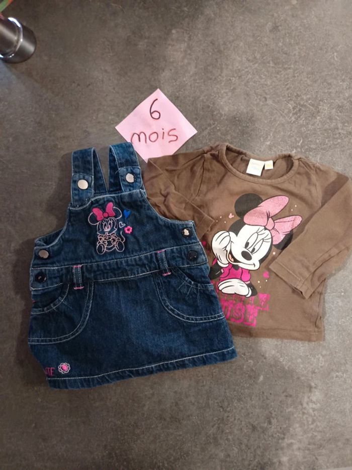 Ensemble robe salopette Minnie 6 mois
