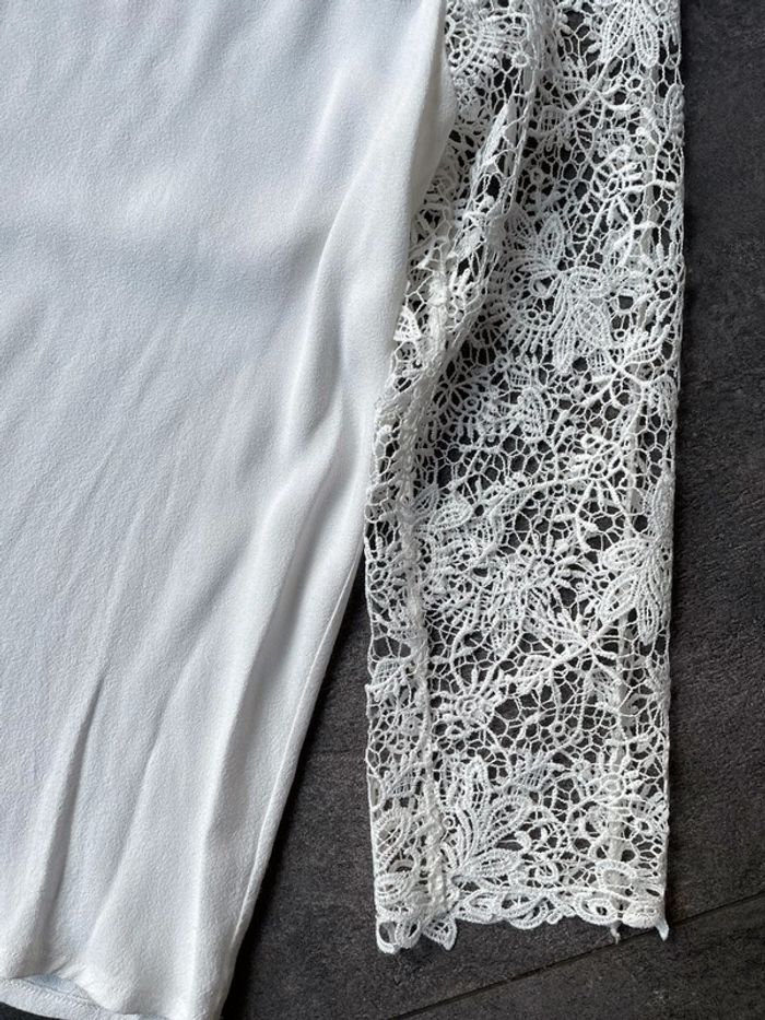 Blouse blanche fluide manches broderies - photo numéro 2