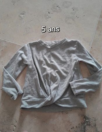 Haut fille gris argenté 5 ans