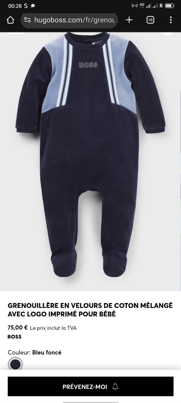 Grenouillère bébé 6 mois Hugo Boss originale