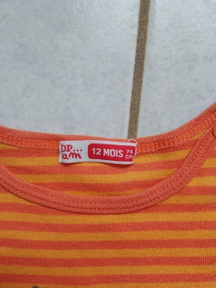 Pyjama garçon DPAM 12 mois orange - photo numéro 3