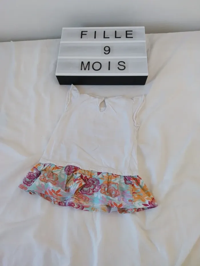 Tunique manche courte fille 9 mois - photo numéro 2