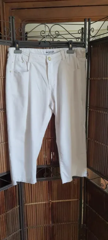 Pantacourt femme blanc "Big Spade" taille 44