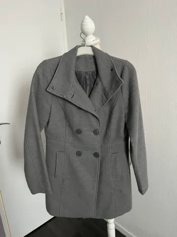 Manteau hiver gris taille m 38 etam