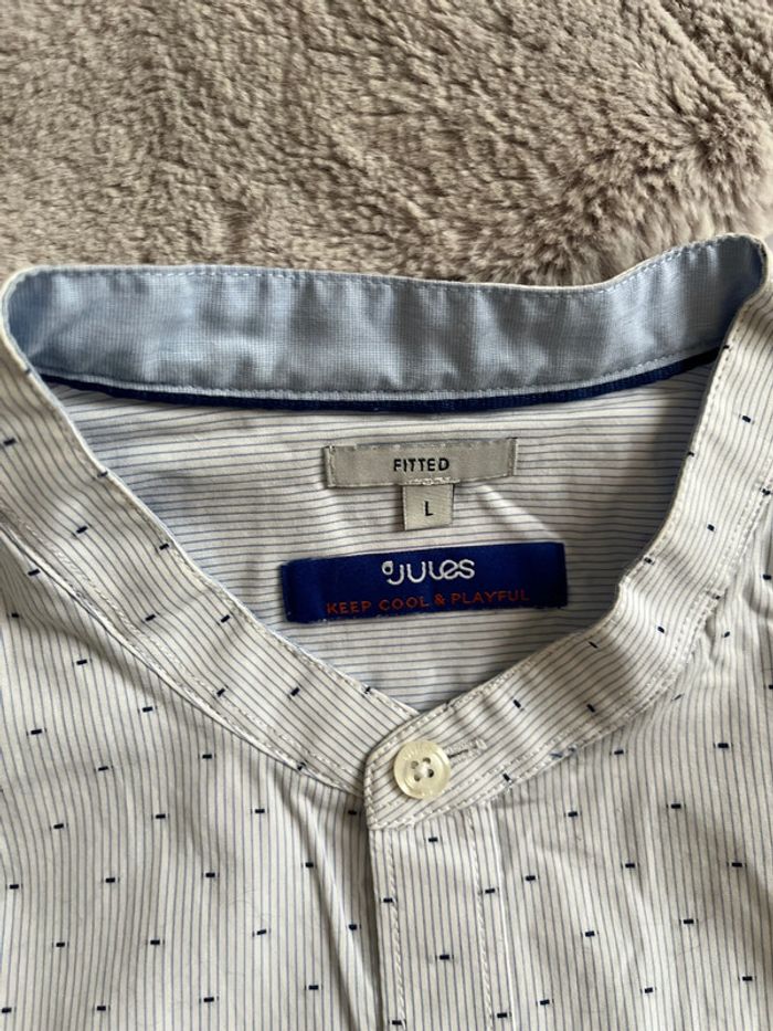 Chemise bleu homme à rayures bleu et blanc - photo numéro 2