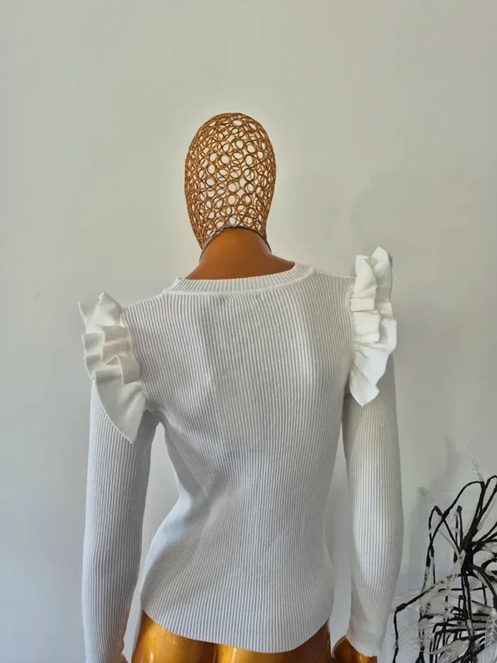 Pull Blanc Femme Taille Unique - photo numéro 2